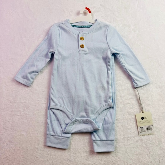 cloud island Other - Cloud Island Baby Boys 6-9M Blue Pointelle Henley Bodysuit and Pants 2pc Set NEW